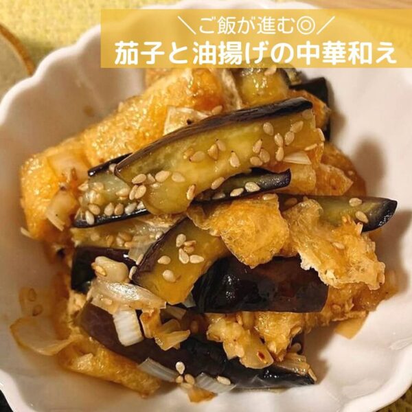 ✅ご飯が進む◎茄子と油揚げの中華和え